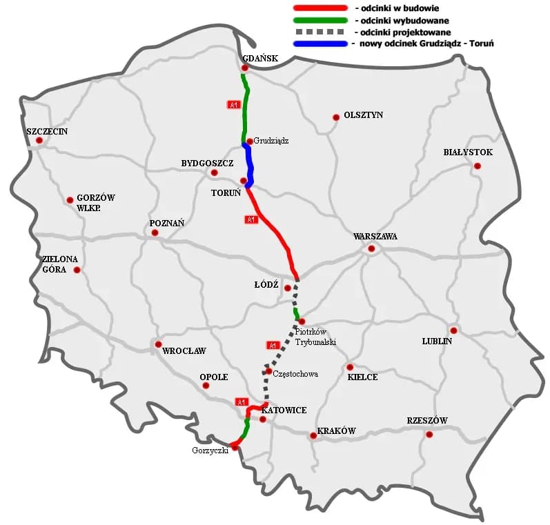 Ile kilometrów ma autostrada A1? Zaskakujące fakty o trasie